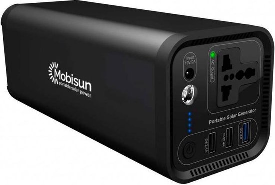 Een zin atomair Passend Universele Laptop Powerbank met stopcontact van Mobisun