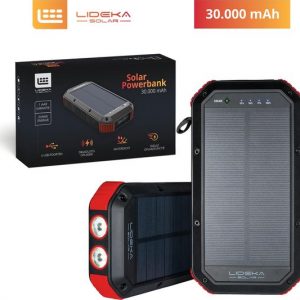 Per vanavond Vermaken Lideka® Solar Powerbank 30000mAh - USB C - Powerbank Zonne Energie - 4x USB  - Samsung en Iphone - Draagbaar Stopcontact