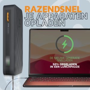 Xtorm 67W Fuel Series 5 Powerbank 27.000mAh – LED display – 2 x USB-C / 1 x USB-A – 100% GRS materiaal – Beveiligingsfuncties – Geschikt voor Samsung en iPhone – Zwart