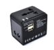 CoshX® Wereld reisstekker 2100MA, travel adapter met case